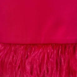 Charmeuse Tuxedo Short Sheath Cocktail Dress With Feather Trim In Bright Rose -Cheap Vesta Gleam Store MN1E206883 AN670 Regular Detaill