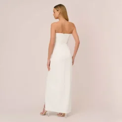 Strapless Column Gown In Ivory -Cheap Vesta Gleam Store MN1E206897 AC194 Regular Back
