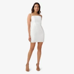 Sequined Sheath Short Cocktail Dress In Ivory -Cheap Vesta Gleam Store MN1E207284 AC194 Regular Side