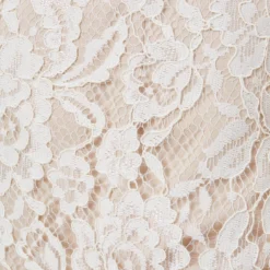 Floral Lace And Feather Trimmed Short Sheath Cocktail Dress In Ivory -Cheap Vesta Gleam Store MN1E207483 AC194 Regular Detaill