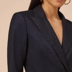 Jacquard A-Line Short Cocktail Tuxedo Dress In Magenta Multi -Cheap Vesta Gleam Store MN1E207591 AC670 Regular Side