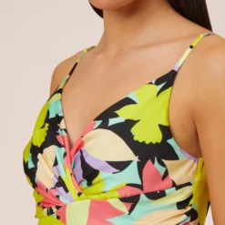 Floral-Print Asymmetrical Midi-Length Cocktail Dress In Coral Multi -Cheap Vesta Gleam Store MN1E207843 AA955 Regular Side