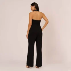 Tuxedo Jumpsuit With Halter Neckline In Black -Cheap Vesta Gleam Store MN1E208147 AA002 Regular Back
