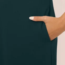 Knit Crepe One Shoulder Dress With Sheer Cutout And Skirt In Forest -Cheap Vesta Gleam Store MN1E208445 AB311 Regular Lifestyle