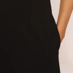 Sleeveless Crepe Mini Dress With Rhinestone Bow Accent In Black -Cheap Vesta Gleam Store MN1E208600 AA002 Regular Lifestyle